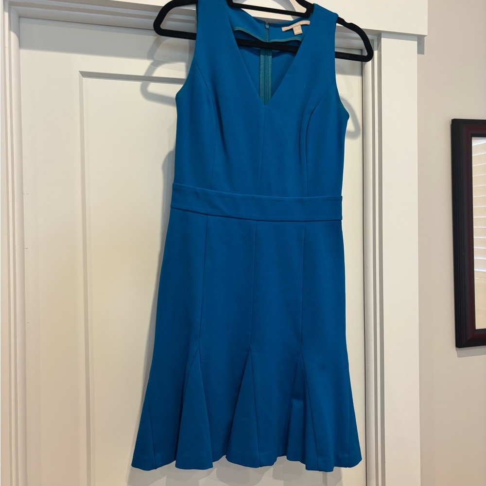 Banana Republic Blue V-Neck Fit and Flare Mini Dress